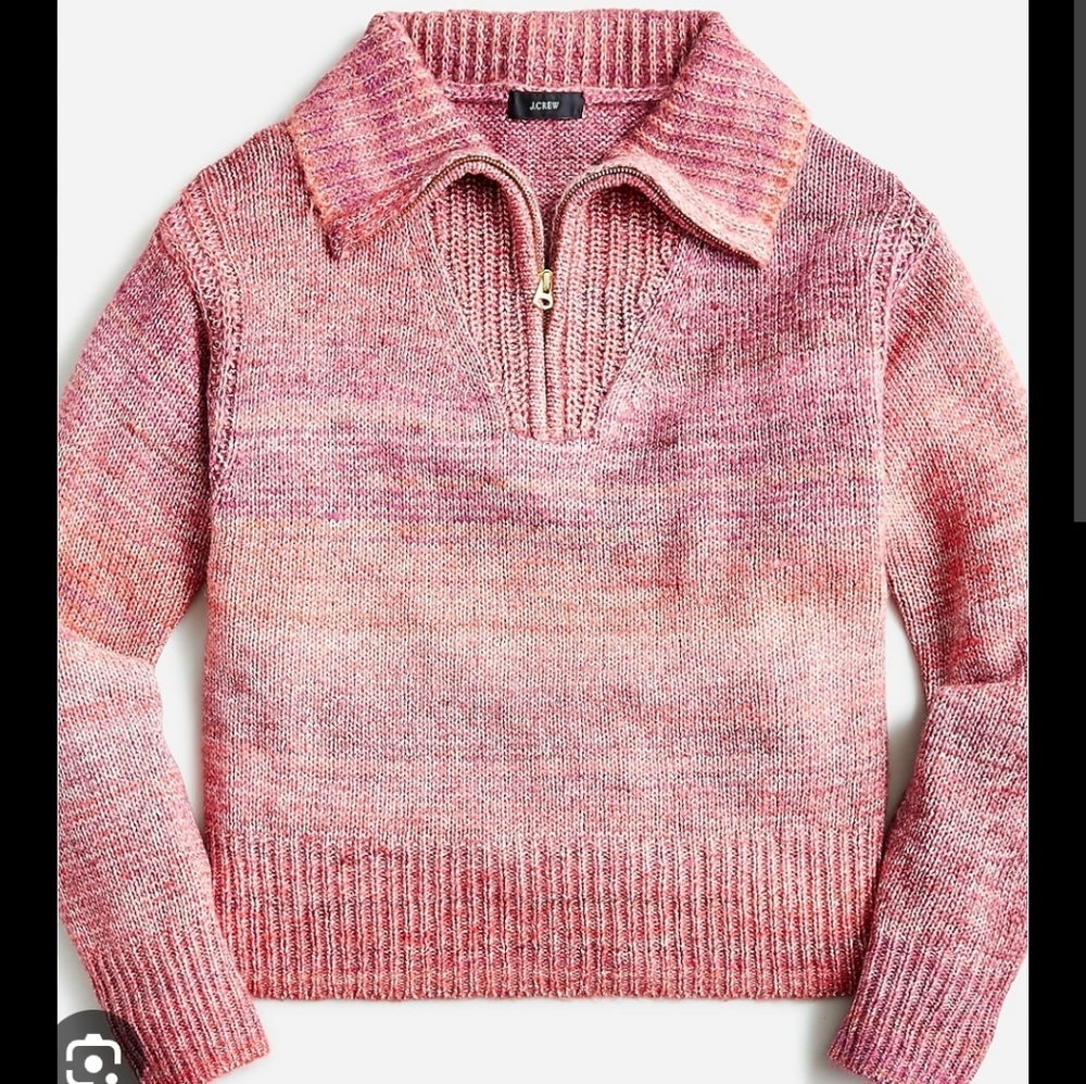 J. Crew Relaxed Half Zip Sweater in Space Dye